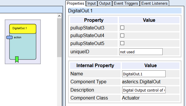 Screenshot: The Property Tab showing a Component's Properties