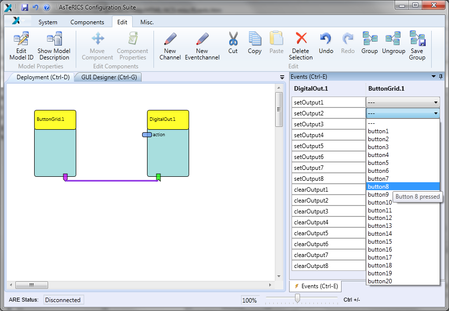 Screenshot: ACS with Active Events Tab