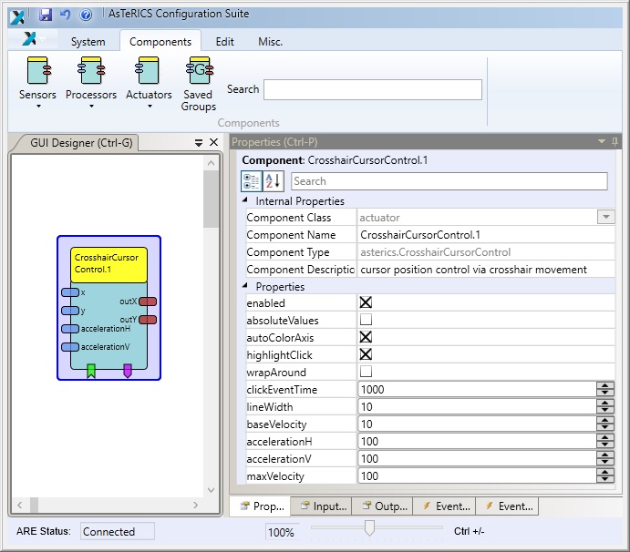 Screenshot: CrosshairCursorControl plugin