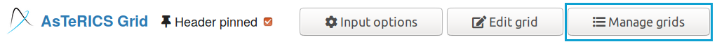Screenshot with button Manage Grids highlighted