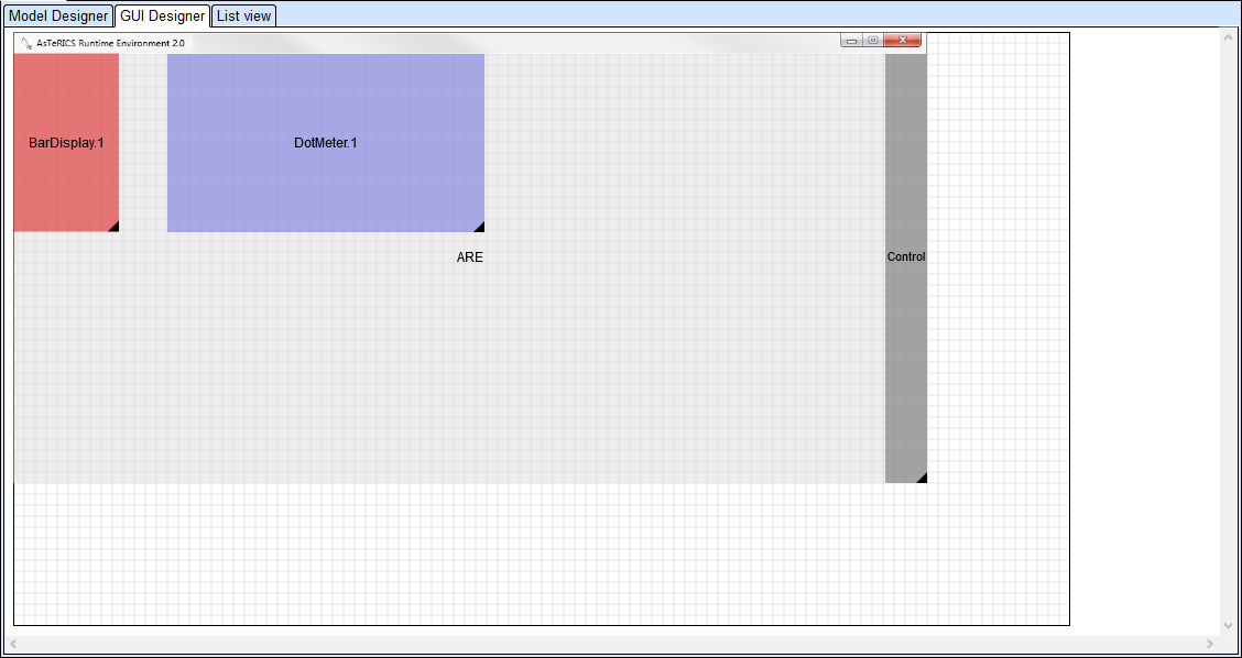 Screenshot: The GUI Designer in keyboard mode