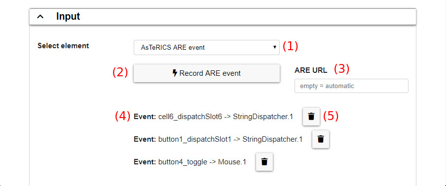 input event asterics are options