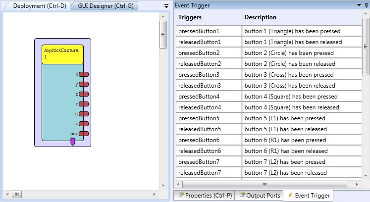 Screenshot: JoystickCapture plugin