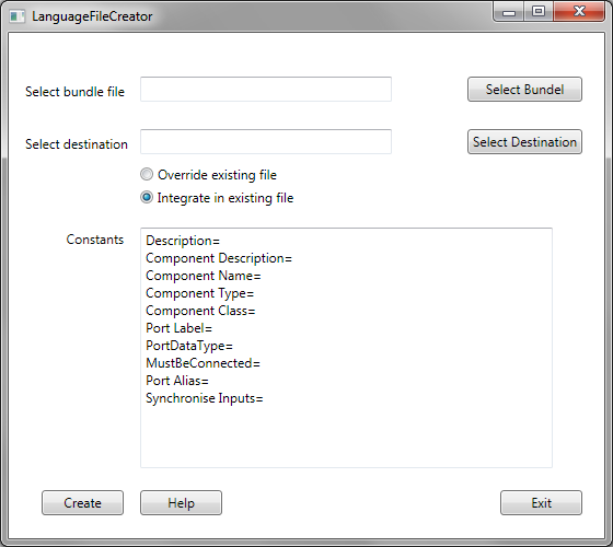 Screenshot: Language File Creator