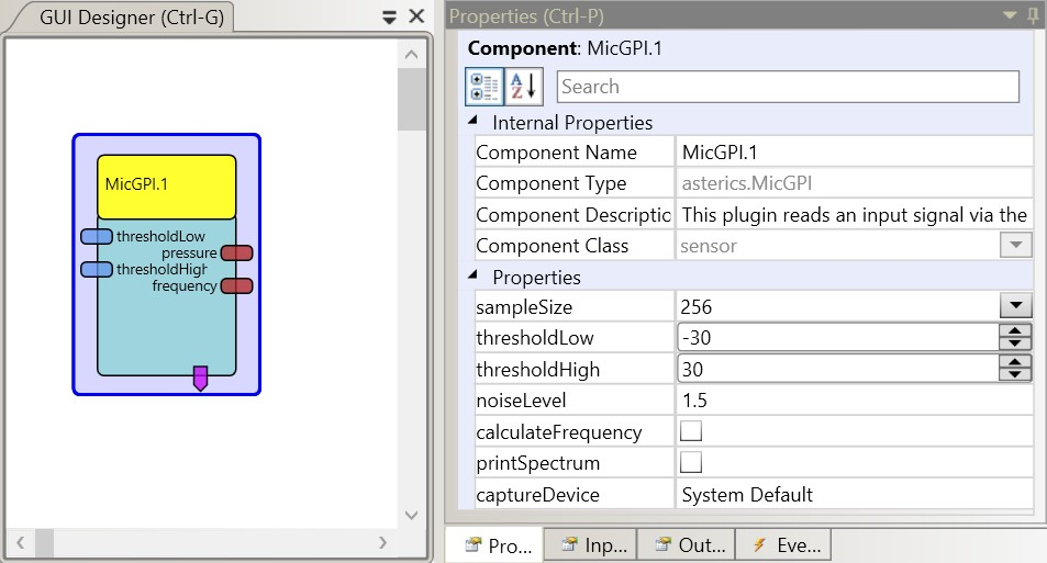 Screenshot: MicGPI plugin