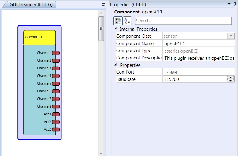 Screenshot: OpenBCI plugin