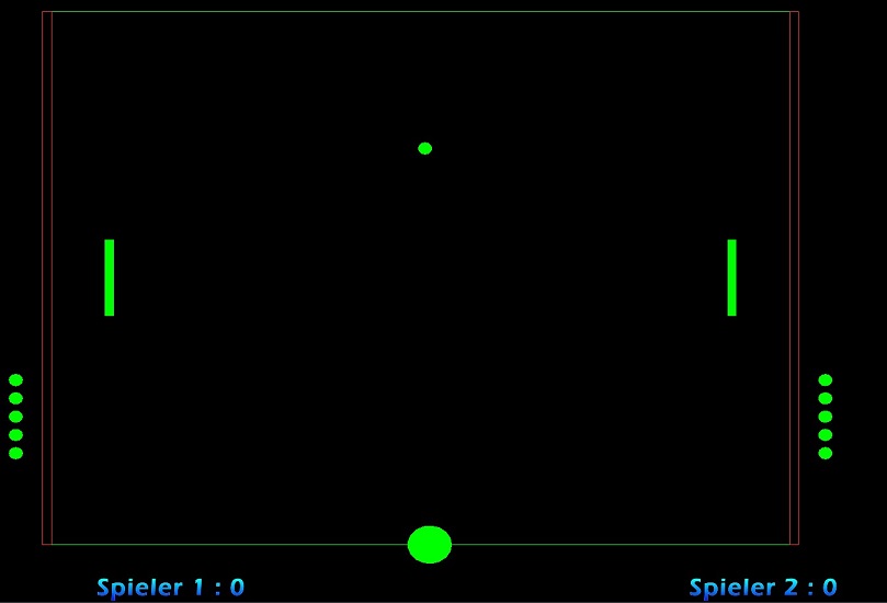 Screenshot: Pong game screen