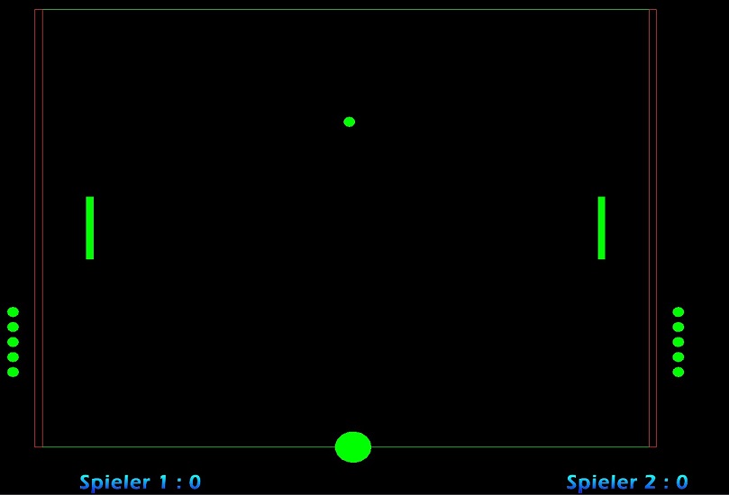 Screenshot: Pong game screen