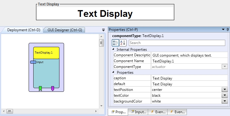 Screenshot: TextDisplay plugin