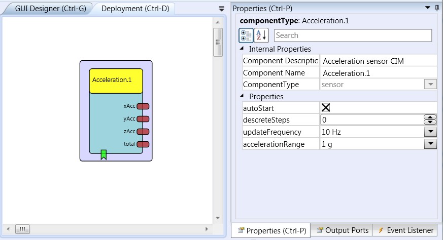 Screenshot: Acceleration plugin