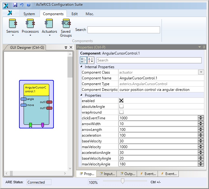 Screenshot: AngularCursorControl plugin