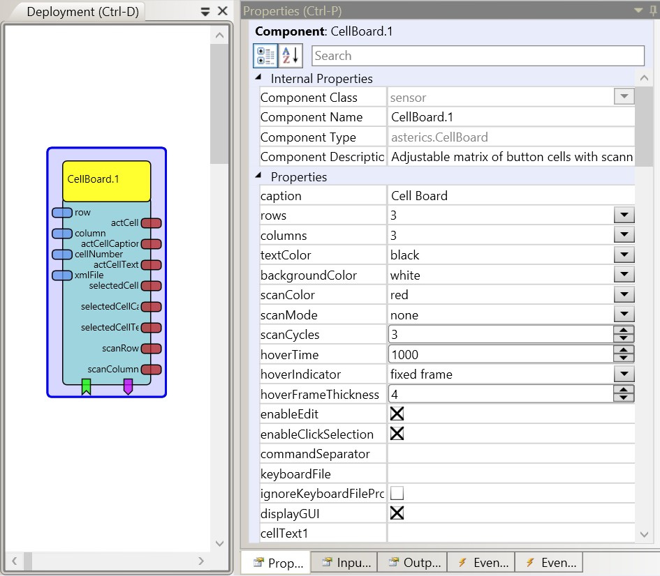 Screenshot: CellBoard plugin