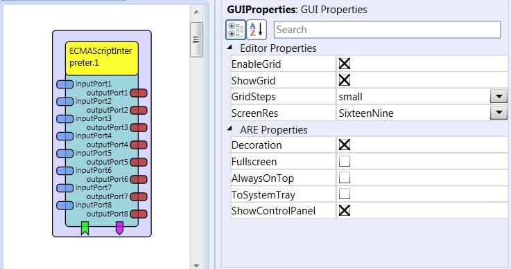 Screenshot: ECMAScriptInterpreter plugin