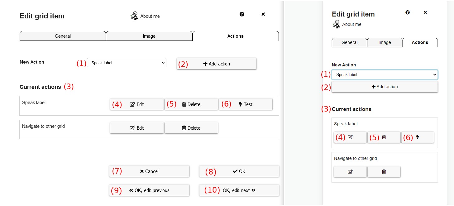 edit grid element actions