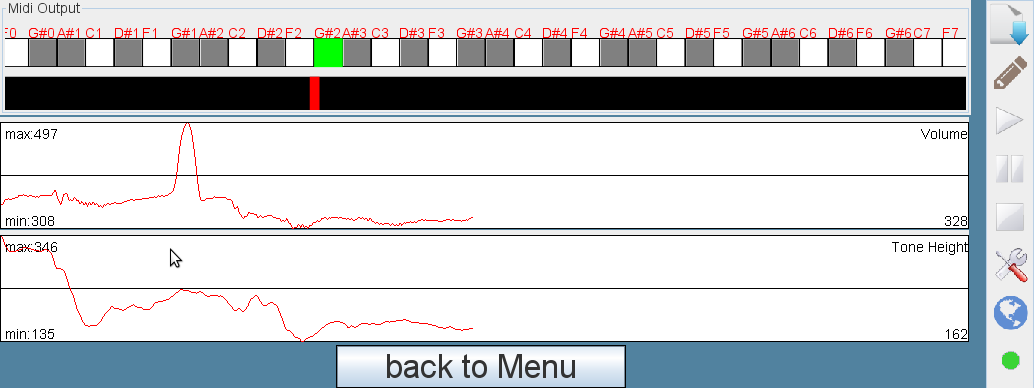 ARE GUI with tone scale and graph for tone scale and volume.
