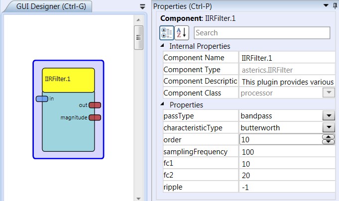 Screenshot: IIRFilter plugin