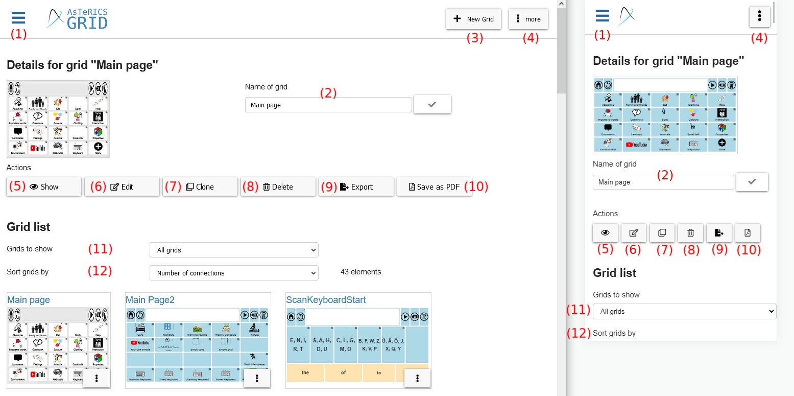 manage grids view