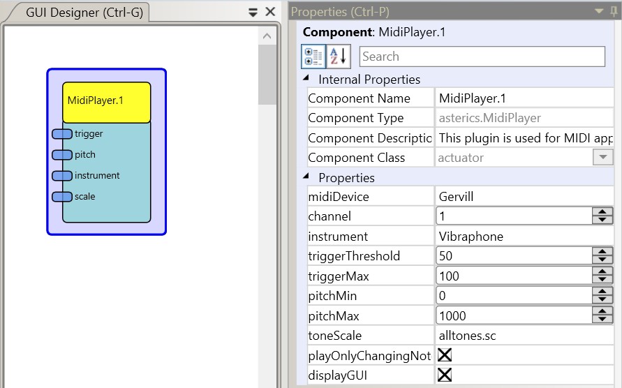 Screenshot: MidiPlayer plugin