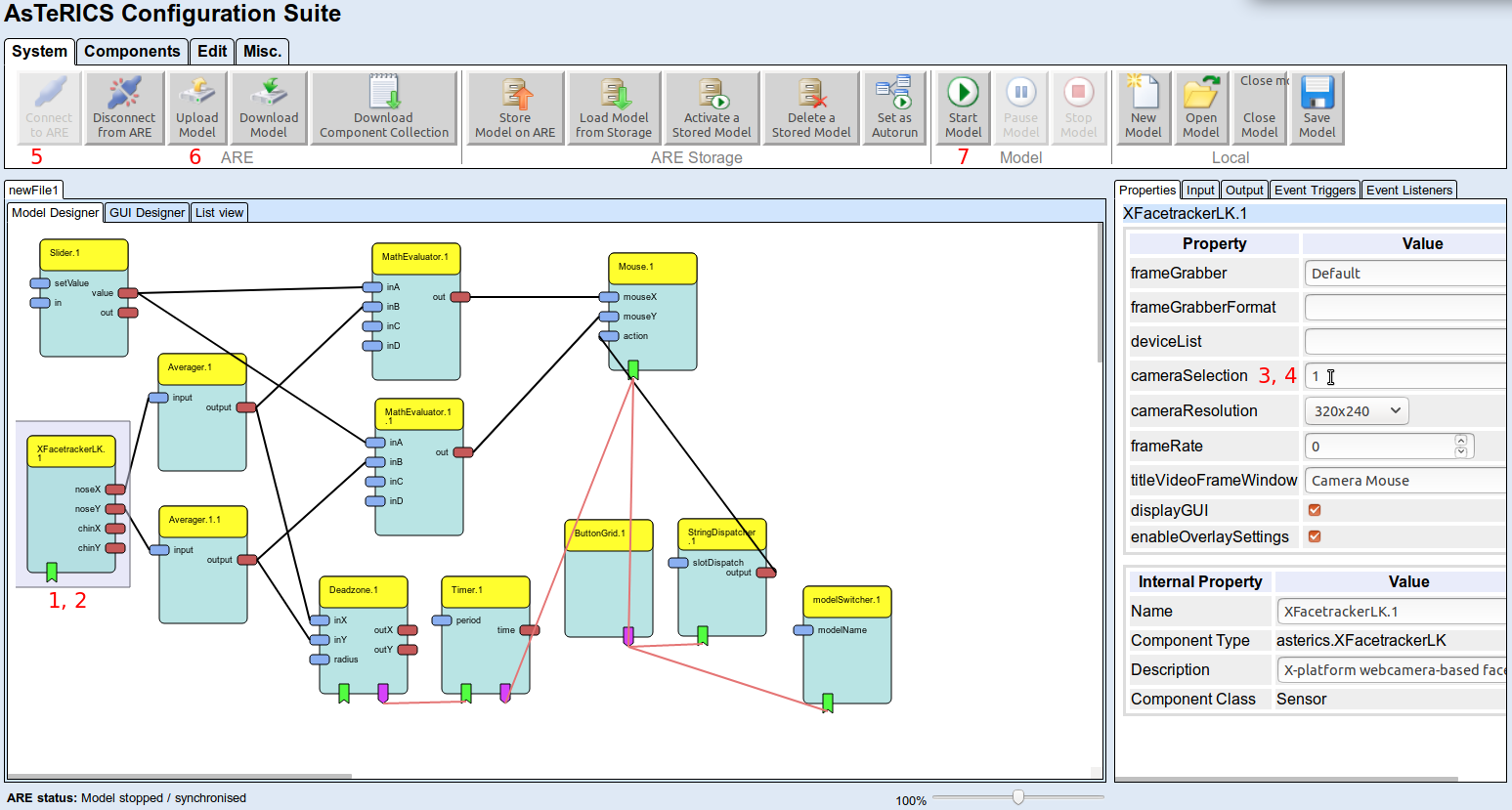 Screenshot of WebACS with steps for changing a property value