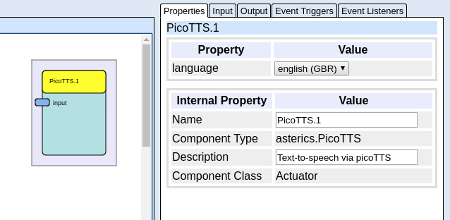 Screenshot: picoTTS plugin