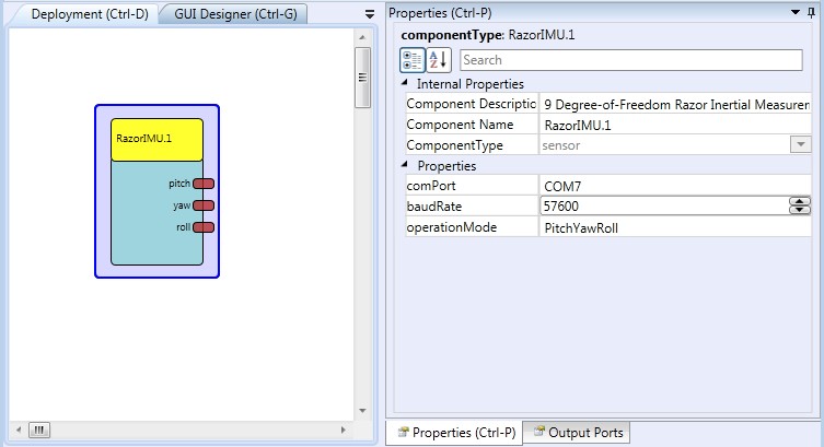 Screenshot: RazorIMU plugin